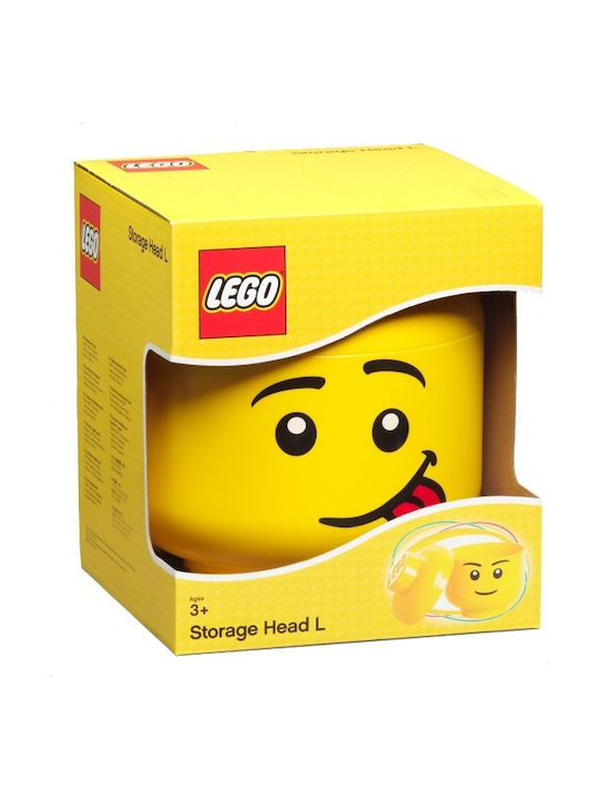 LEGO Παιδικό Κουτί Αποθήκευσης από Πλαστικό Head Κίτρινο 24x24x27cm
