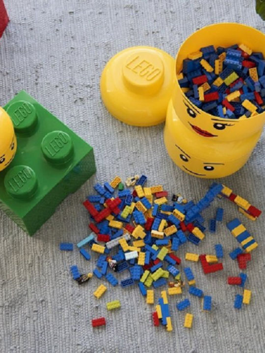 LEGO Παιδικό Κουτί Αποθήκευσης από Πλαστικό Head Κίτρινο 24x24x27cm