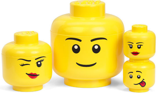 LEGO Παιδικό Κουτί Αποθήκευσης από Πλαστικό Head Κίτρινο 24x24x27cm