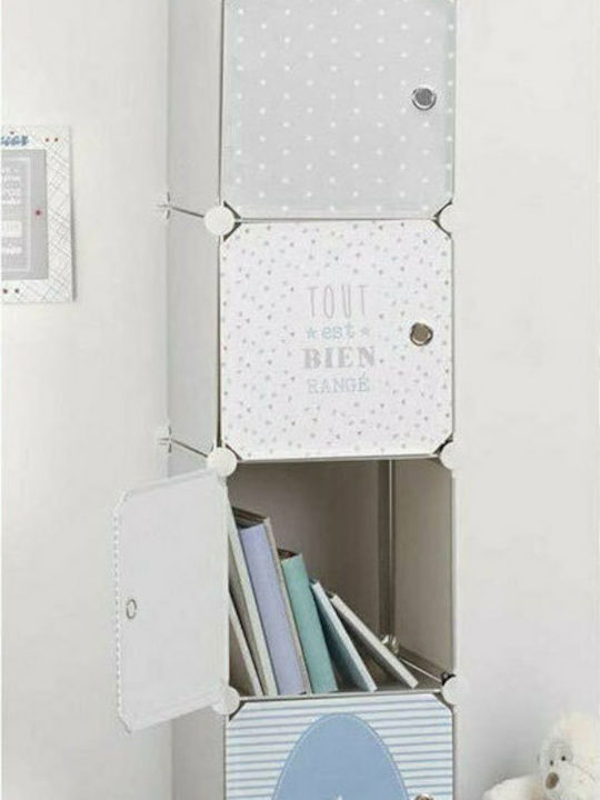 Atmosphera Toy Storage System made of Fabric Blue 34x32x140cm 4pcs