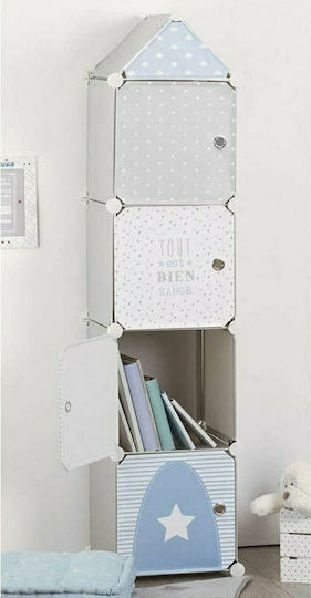Atmosphera Toy Storage System made of Fabric Blue 34x32x140cm 4pcs