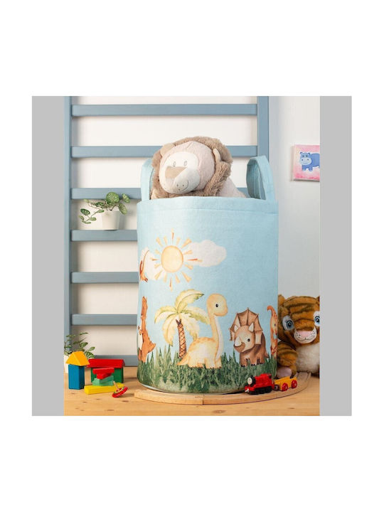 Dimcol Children's Storage Basket made of Fabric Dinosaur Park 517 Light Blue 45x30x50cm 1pcs
