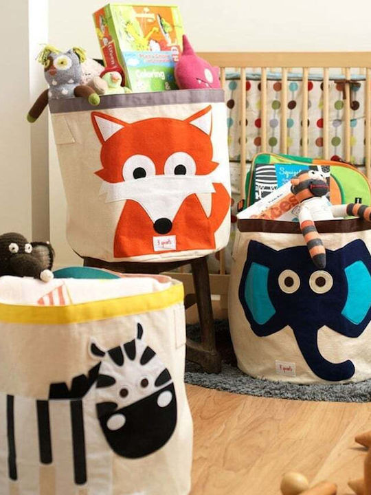 3 Sprouts Children's Storage Basket made of Fabric Fox Red 43x43x45cm 1pcs