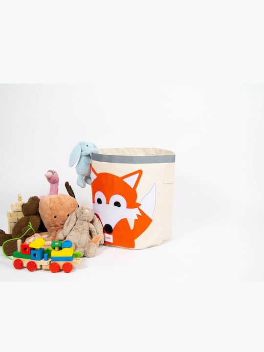 3 Sprouts Children's Storage Basket made of Fabric Fox Red 43x43x45cm 1pcs