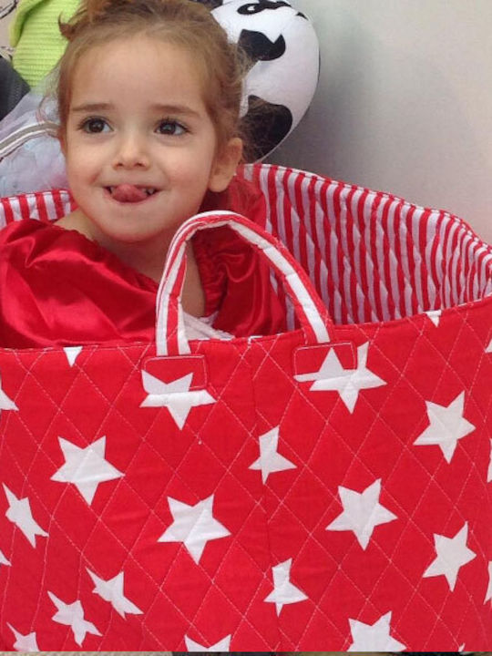 Minene Παιδικό Καλάθι Αποθήκευσης από Ύφασμα Stars Κόκκινο