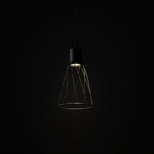 TK Lighting Κρεμαστό Φωτιστικό Μαύρο 16εκ.