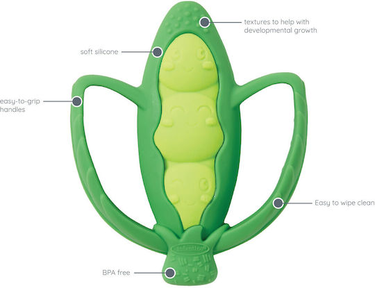 Infantino Lil' Nibble Pea Silicone Teething Ring for 0 m+