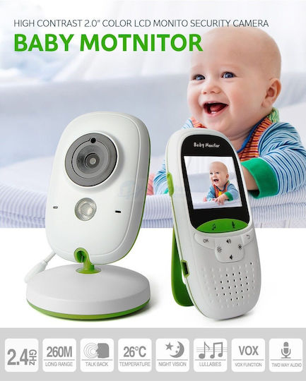 VB602 Wireless Baby Monitor with Camera & Screen 2" , Two-way Communication & Lullabies