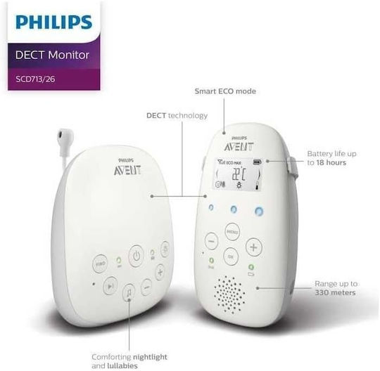 Philips Бебешка монитор система , с двупосочна комуникация и мелодии