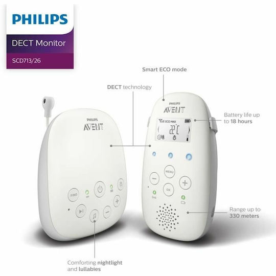 Philips Бебешка монитор система , с двупосочна комуникация и мелодии