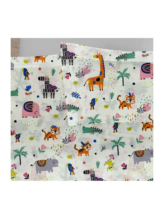 Dimcol Zoo Kids Cotton Pillowcase 50x70cm White-Multi