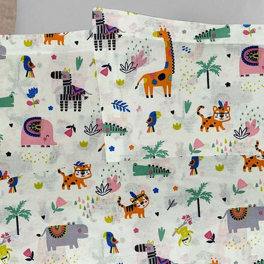 Dimcol Zoo Față de pernă pentru copii 50x70buc White-Multi