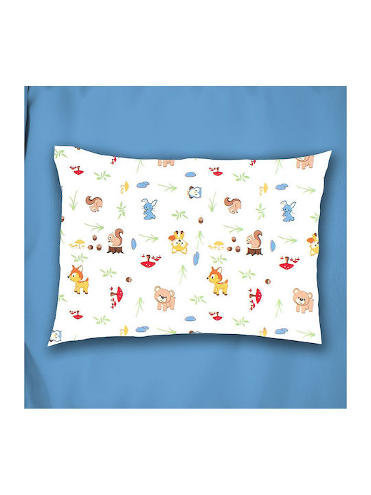 Dimcol Kids Cotton Pillowcase 50x70cm White-sky Blue