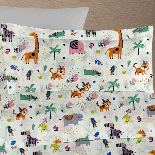 Dimcol Zoo Față de pernă pentru copii 50x70buc White-Multi