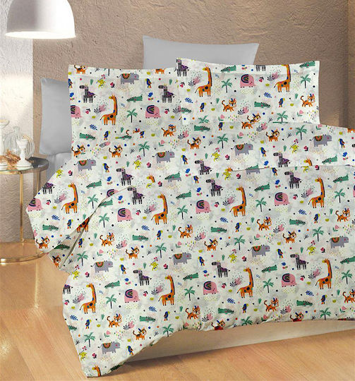 Dimcol Zoo Față de pernă pentru copii 50x70buc White-Multi