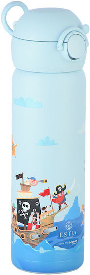 Estia Wonder Bottle Save the Aegean Kids Water Bottle Thermos Stainless Steel with Straw Non Spill Treasure Quest 500ml