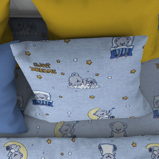 Dimcol Kids Cotton Pillowcase 50x70cm Sky Blue