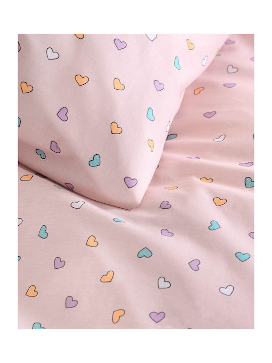 Rythmos Tiny Heart Παιδική Μαξιλαροθήκη από 100% Βαμβάκι 50x70εκ. Somon