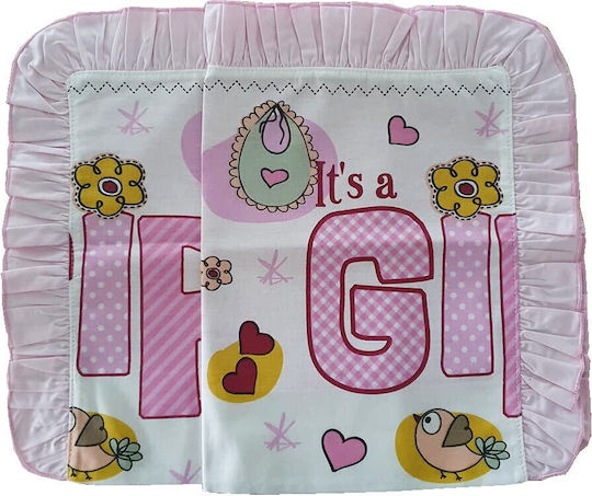 Beboulino It's a Girl Детски калъфи за възглавници от 100% памук 35x45бр Pink 703-1849-3545