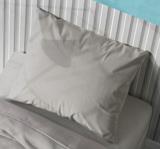 Dimcol Solid Παιδική Μαξιλαροθήκη από 100% Βαμβάκι 50x70εκ. Grey