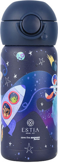 Estia Wonder Bottle Save the Aegean Ανοξείδωτο Παιδικό Παγούρι Θερμός με Καλαμάκι Non Spill Solar Jump 350ml