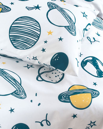Rythmos Saturn Kids Cotton Pillowcase Set 50x70cm White