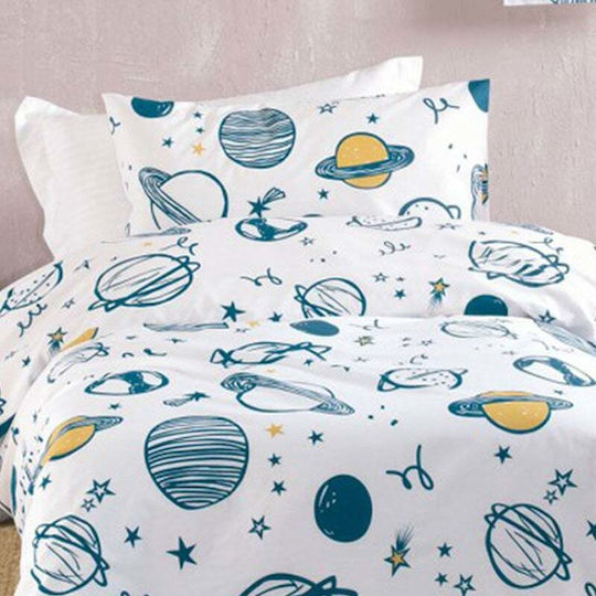 Rythmos Saturn Kids Cotton Pillowcase Set 50x70cm White