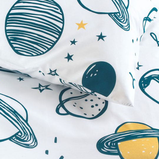 Rythmos Saturn Kids Cotton Pillowcase Set 50x70cm White