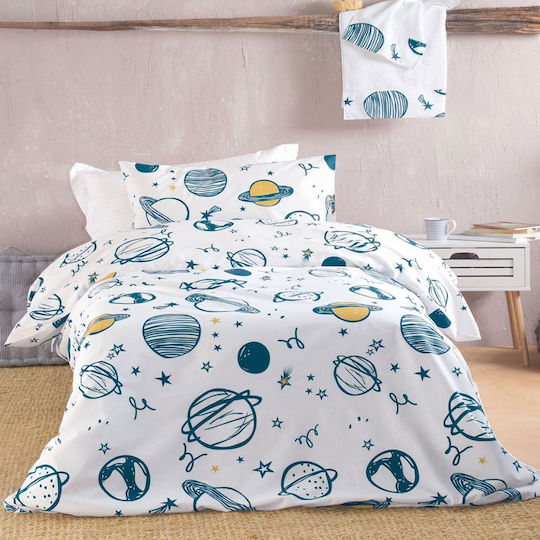 Rythmos Saturn Kids Cotton Pillowcase Set 50x70cm White