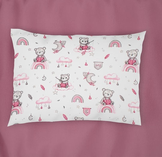 Dimcol Față de pernă pentru copii din bumbac 100% 50x70cm White-pink