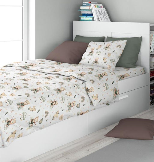 Dimcol Kids Cotton Pillowcase 50x70cm White-olive