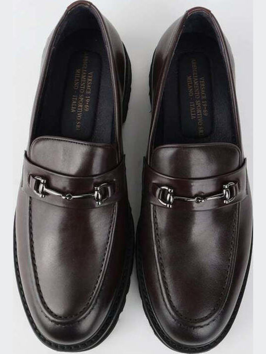 Δερμάτινα Ανδρικά Loafers σε Καφέ Χρώμα