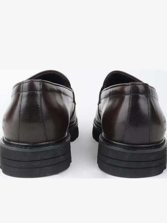 Δερμάτινα Ανδρικά Loafers σε Καφέ Χρώμα