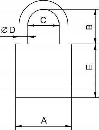 Lob Padlock Brass with Key 1pcs
