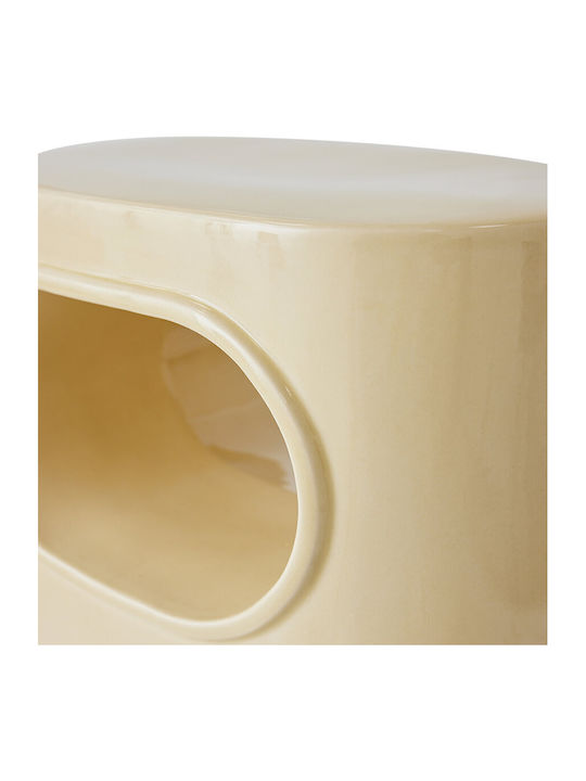 Round Side Table Cream L26xW36xH39cm.