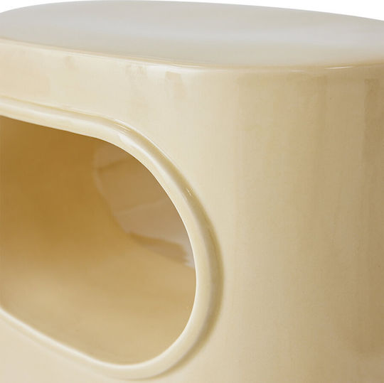Round Side Table Cream L26xW36xH39cm.