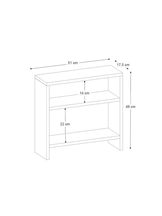 Rectangular Side Table Silvanus Wooden Sapphire Oak L51xW17.5xH49cm