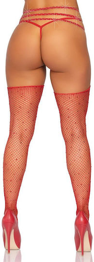 Leg Avenue 8885 Ζαρτιέρες Rhinestone Garterbelt Red