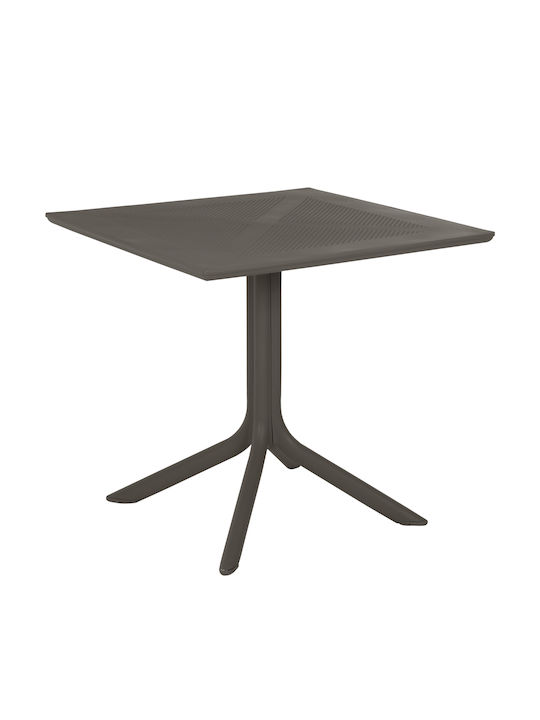 Catering Table for Small Outdoor Spaces Made of Polypropylene Foldable Lunar Dark Olive 57x57x75cm