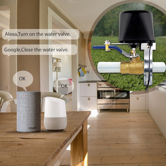 Moes Zv-lz-bk Smart Zigbee Βαλβιδα On Off Βανες Νερου Αεριου