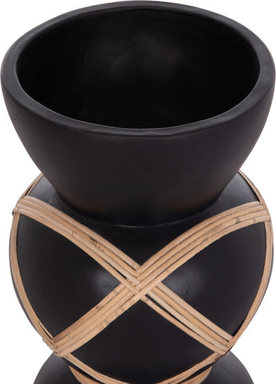 HomeMarkt Decorative Vase Maynard Black 27.5x27.5x50cm