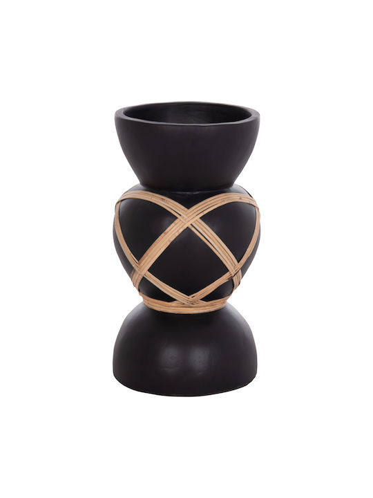HomeMarkt Decorative Vase Maynard Black 27.5x27.5x50cm