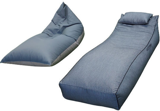 Pouf Bett Wasserdicht Canvas Grau-Schwarz 170x70x55cm 3067603