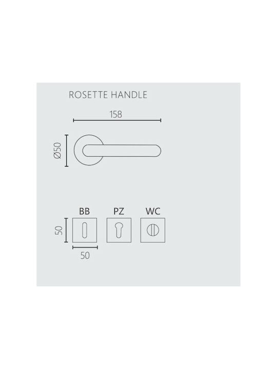Door Lever Zogometal 2221 Rosette Stainless Black Middle Door Pair