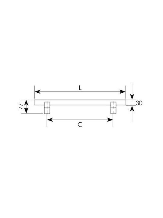Front Door Handle Zogometal 357 Stainless Steel Single Total Length 400mm