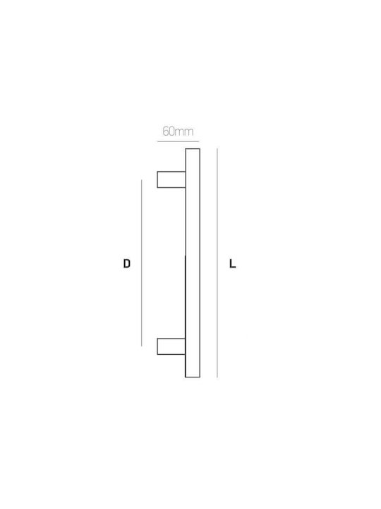 Front Door Handle Best 13c Slanted Aluminum Black Total Length 2000mm
