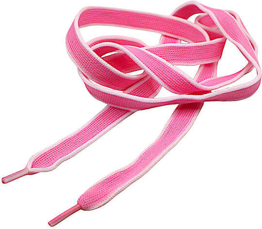 Schnürsenkel Schuhe Flach Gestreift Weiß Rosa 1 Paar 4g28