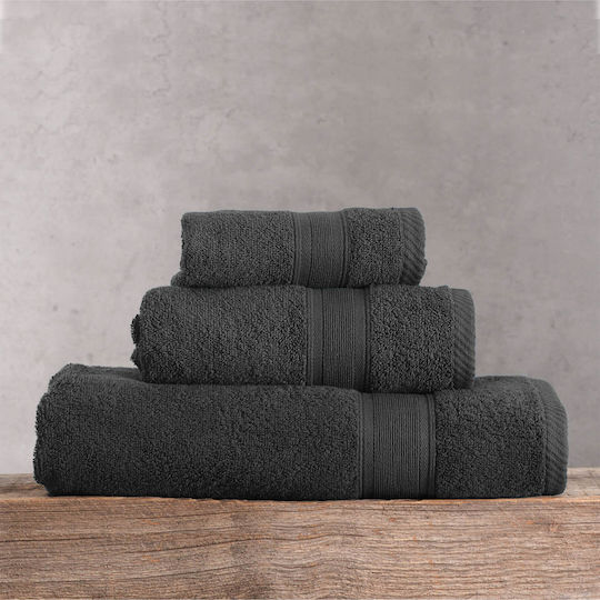 Rythmos Πετσέτα Προσώπου Illusion 50x90εκ. Anthracite Βάρους 480gr/m²