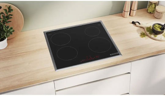 Bosch Serie 6 Smart Induction Cooktop With Frame Autonomous with Child Lock Function 58.3x51.3εκ.