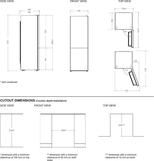 Bertazzoni Ψυγειοκαταψύκτης 367lt Total NoFrost Υ201xΠ60xΒ65εκ. Μαύρος RBM60F5FBNC